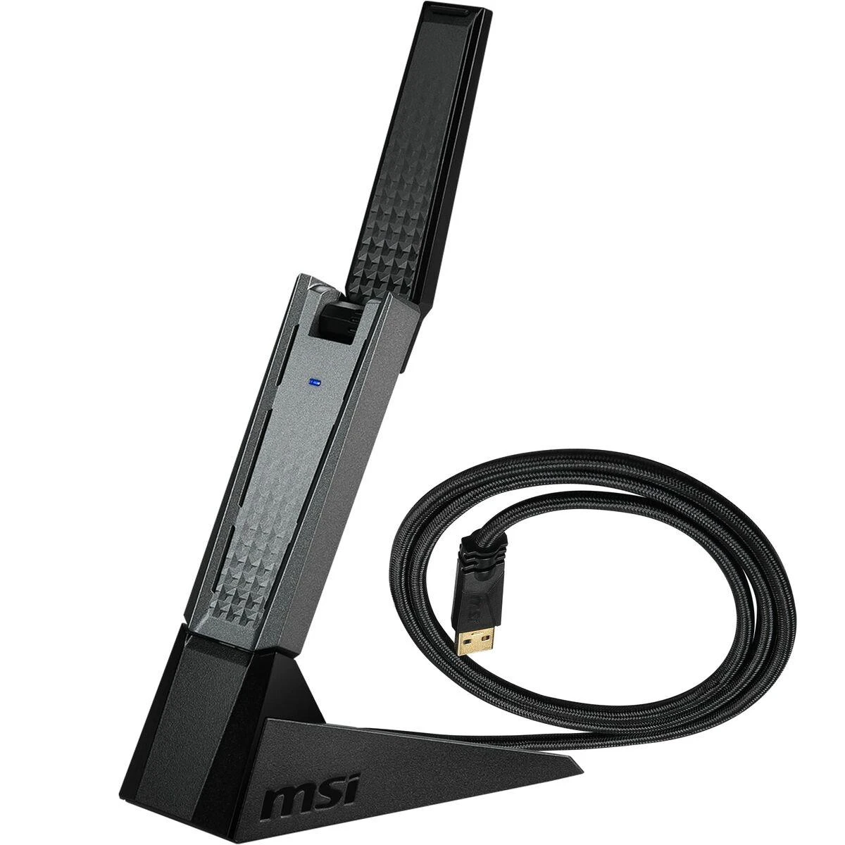 MSI GUAX18 adapteris su išorine antena ir USB laidu