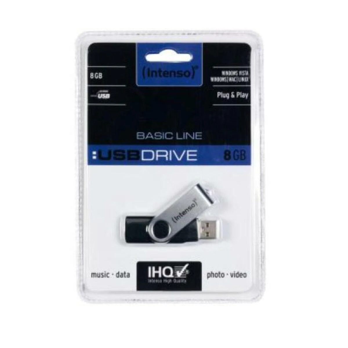 USB laikmena Intenso Basic Line 8 GB, sidabrinė