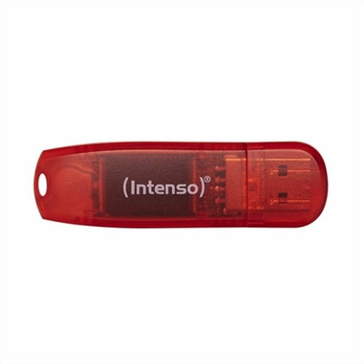 USB atmintinė 128GB USB 2.0 Intenso 3502491 Rainbow Line Raudona