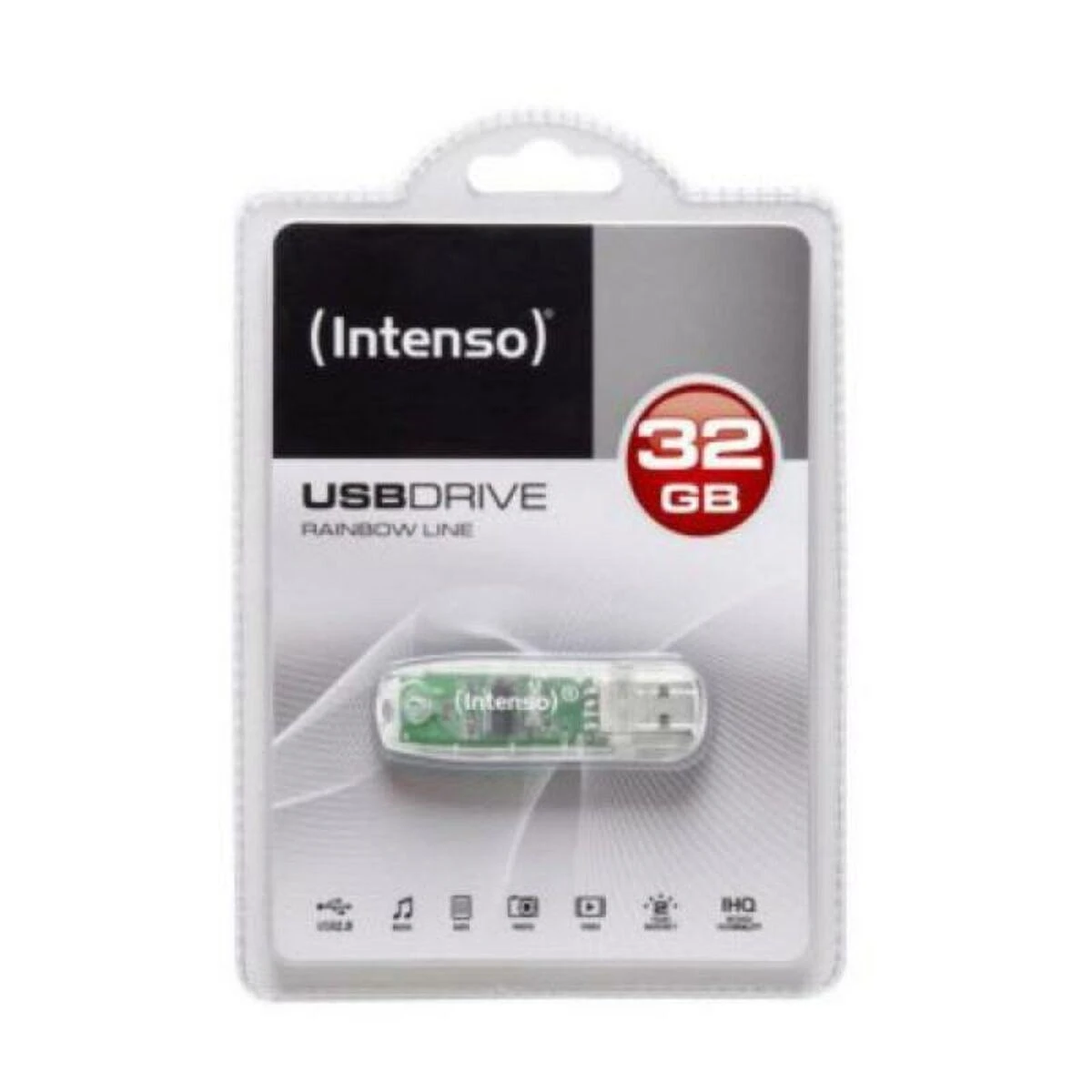 STICK 32GB USB 2.0 Intenso Rainbow Line Transparent