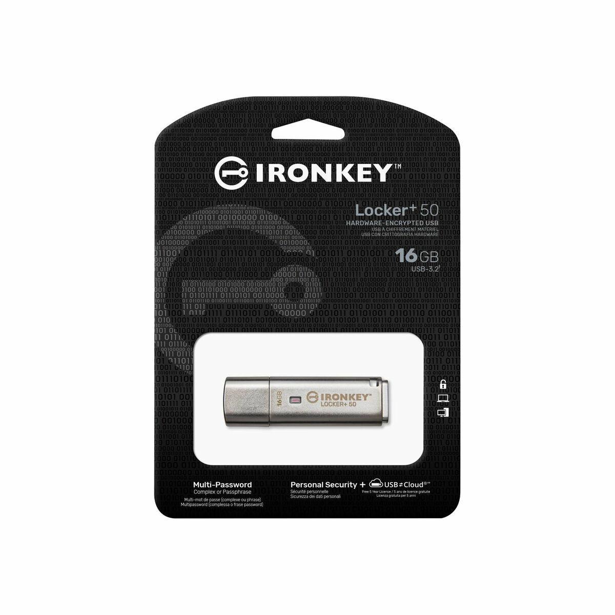 KINGSTON 16GB IKLP50 AES USB, W/256BIT ENCRYPTION