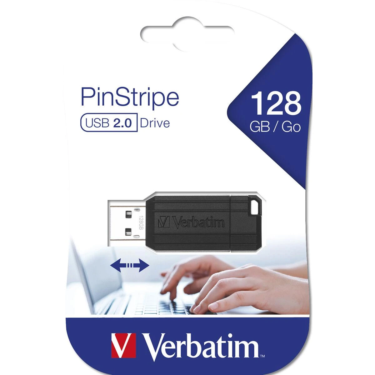 Verbatim PinStripe 128GB USB atmintukas USB A tipo 2.0 Juoda