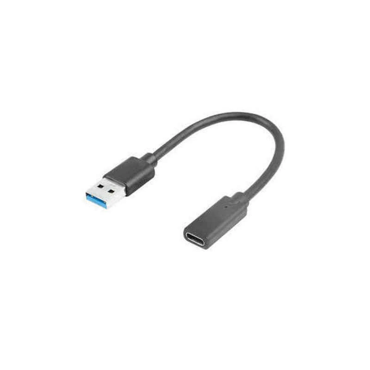 LANBERG AD-UC-UA-03 adapteris USB TYPE-C F - USB Type-A M 15cm Juodas