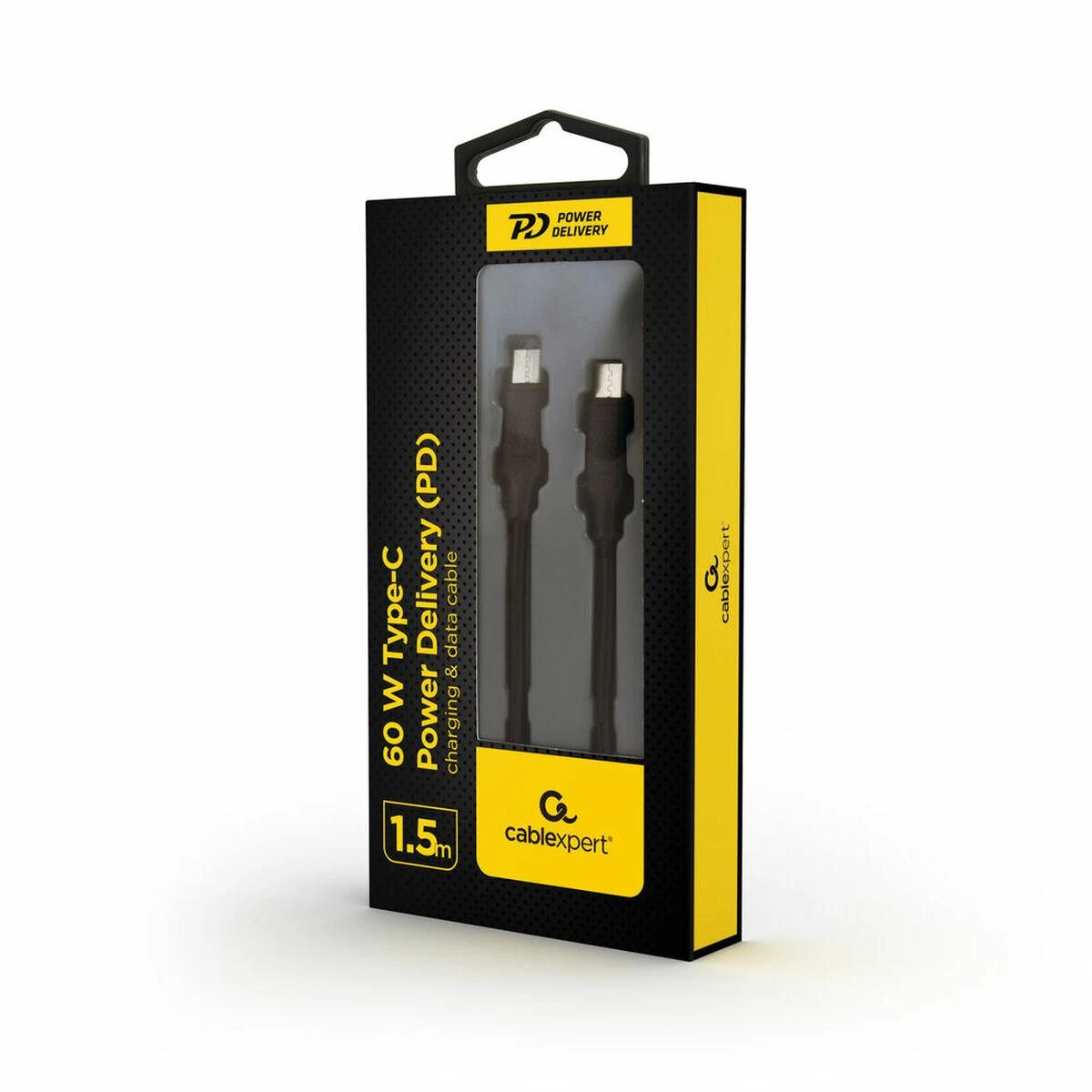 GEMBIRD CC-USB2-CMCM60-1.5M 60 W Type-C maitinimo PD įkrovimo duomenų kabelis 1.5m