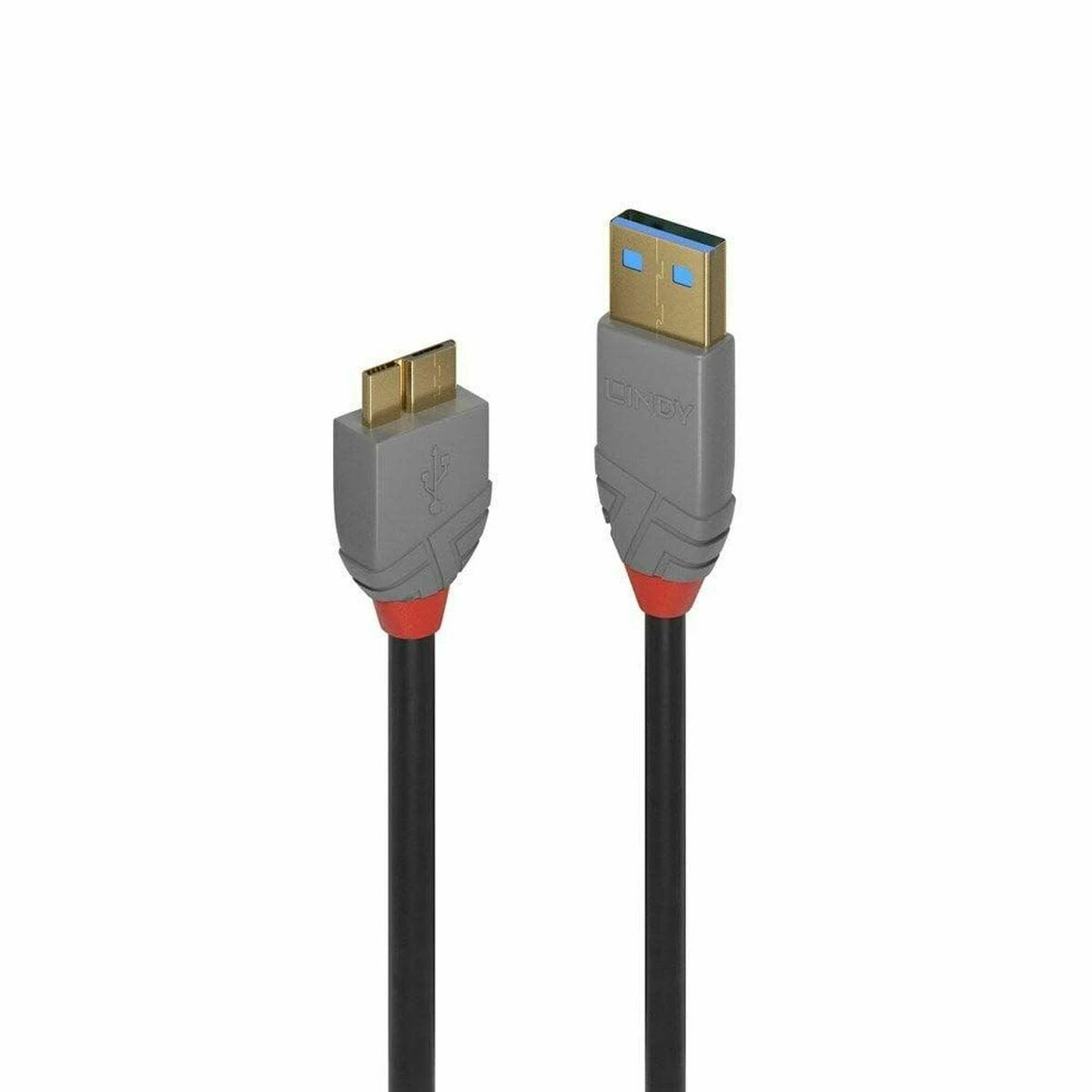 USB Kabelis - LINDY Anthra Line USB 3.2 Type A į Micro-B Laidas, M/M, 5Gbps, 1 m, Juodas