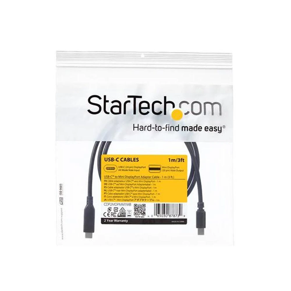 USB laidas StarTech USB-C – mini DisplayPort 1 m Juodas (CDP2MDPMM1MB)