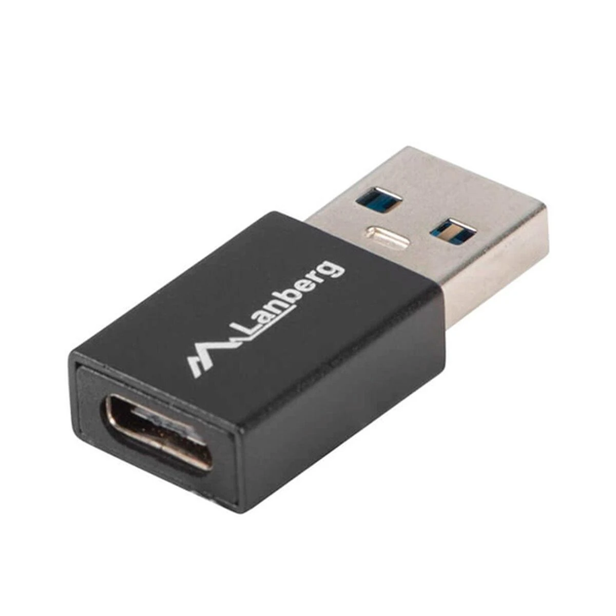 Juodas USB-C jungties adapteris su USB-A kištuku