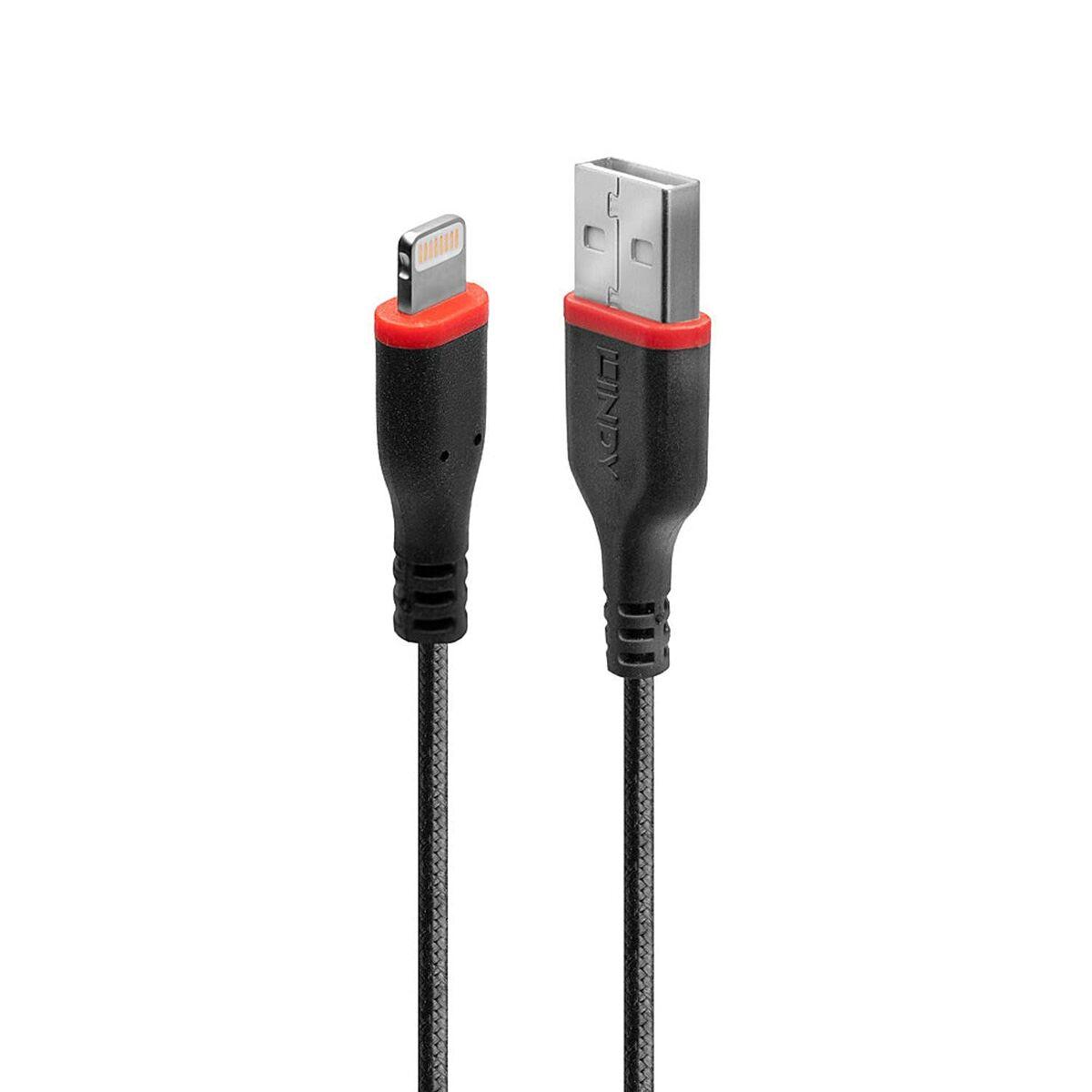 Lindy Įkrovimo Laidas - USB Tipo A į Lightning 0.5m PVC Nikelio Dangaus Jungtys