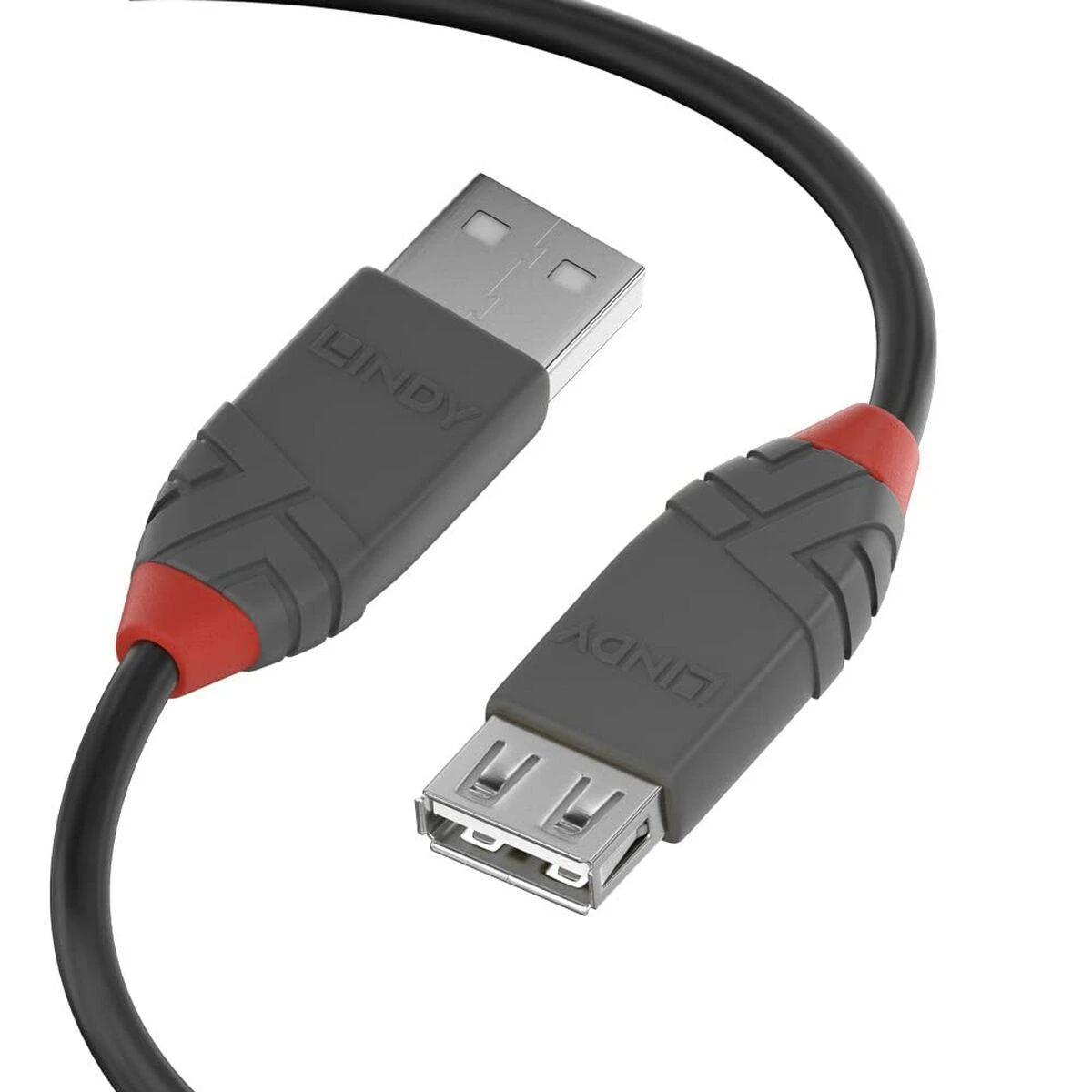USB Prailginimo Laidas - LINDY Anthra Line USB 2.0 Type M/F Laidas, 3 m, Juodas