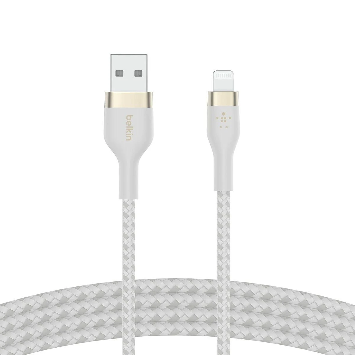 Belkin CAA010bt1MWH BOOST CHARGE™ USB-A LTG silikonui 1m balta
