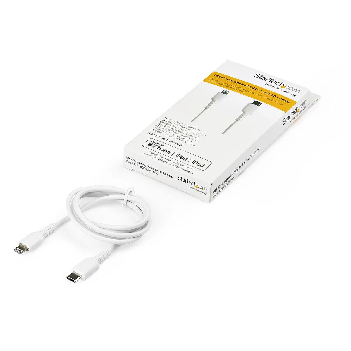 Kabelis USB StarTech USB-C - Lightning 1 m Baltas (RUSBCLTMM1MW)