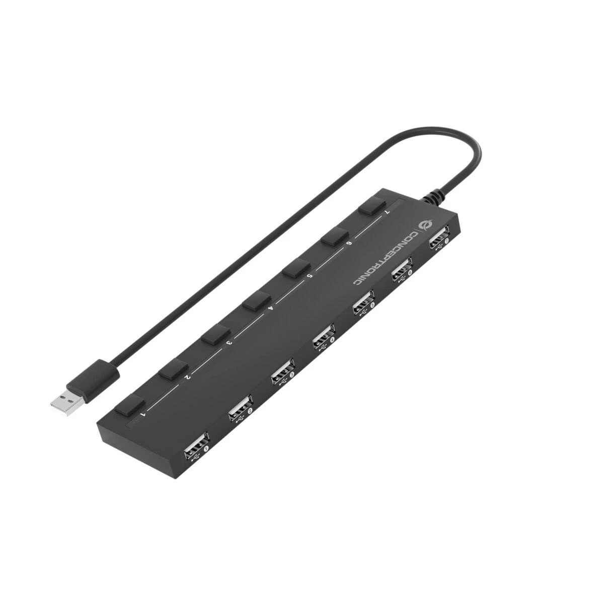 Conceptronic 7-ių prievadų USB 2.0 skirstytuvas su jungikliais