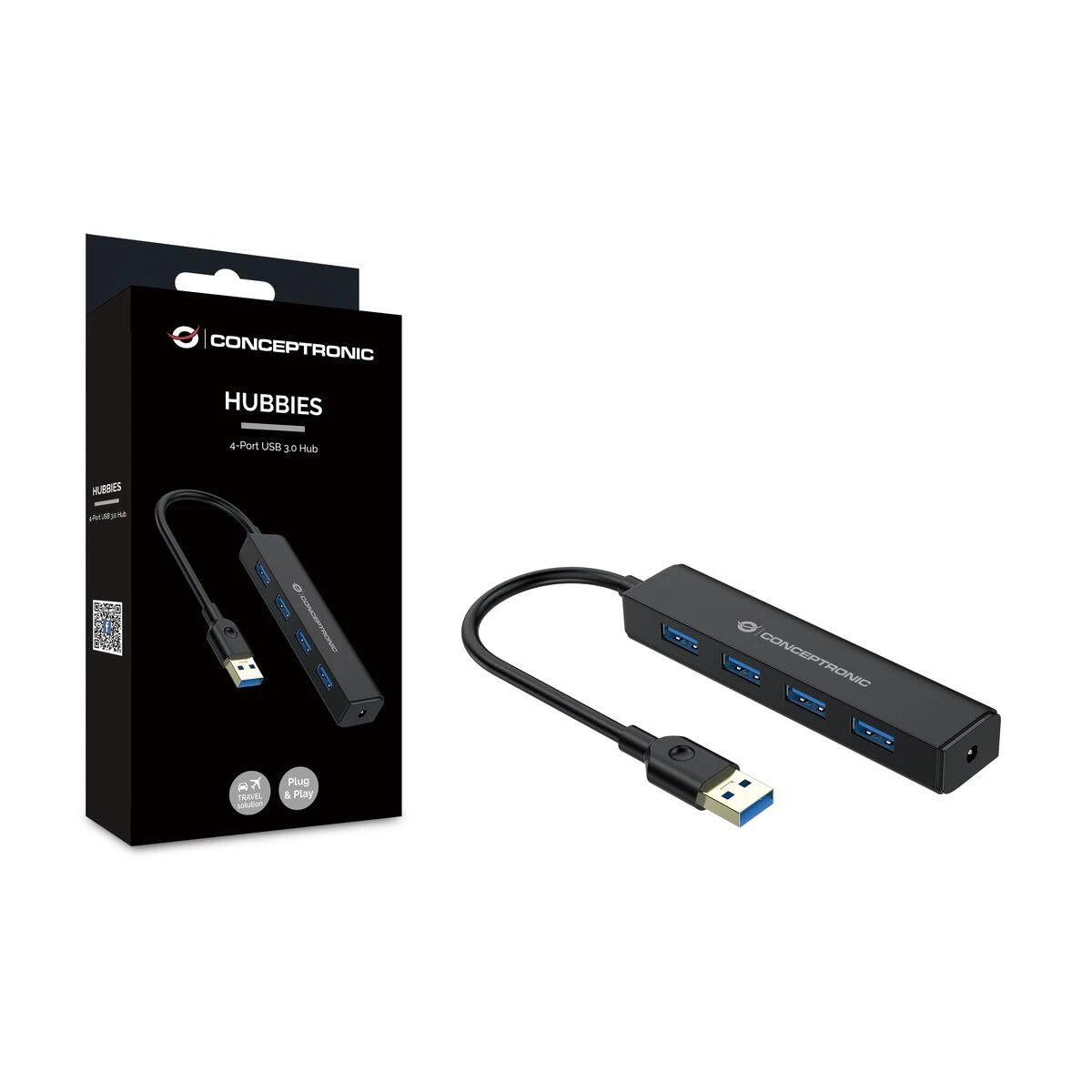 Conceptronic 4 prievadų USB 3.0 šakotuvas juodos spalvos