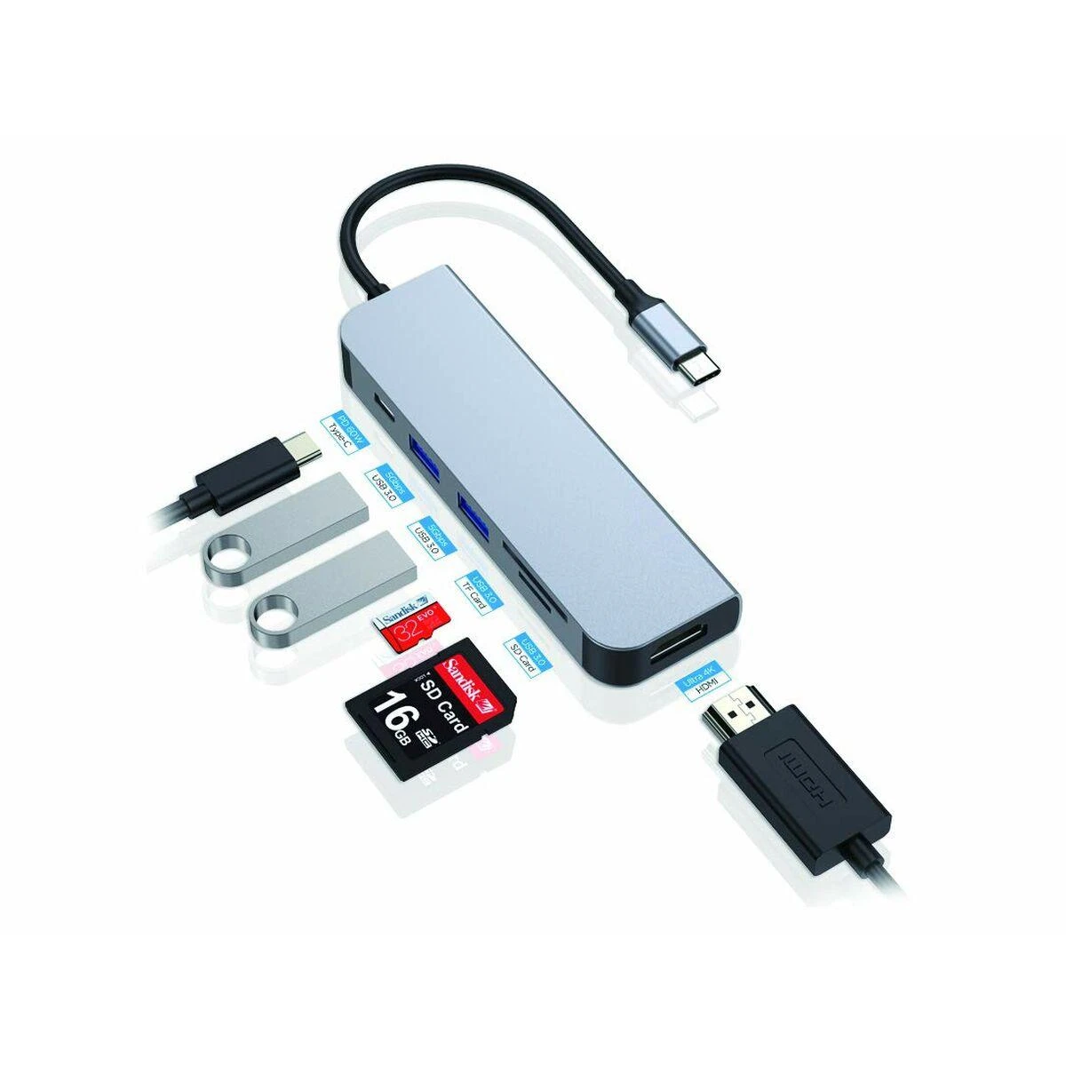 „Conceptronic DONN02G 6-in-1“ prijungimo stotis