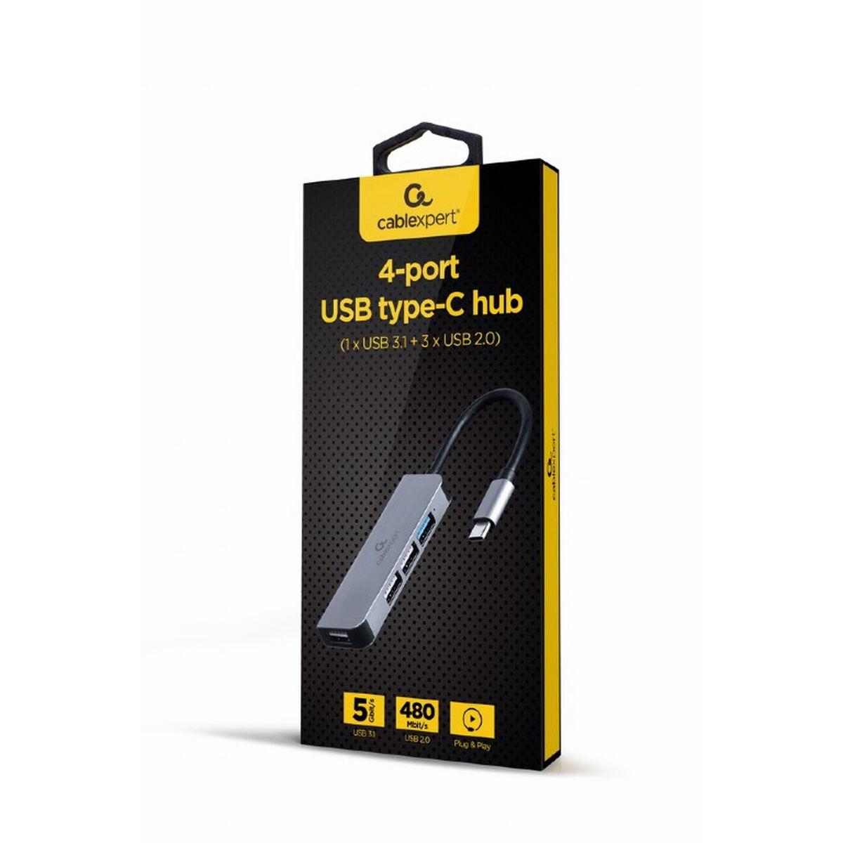 GEMBIRD 4 prievadų USB tipo C šakotuvas 1 x USB 3.1 + 3 x USB 2.0