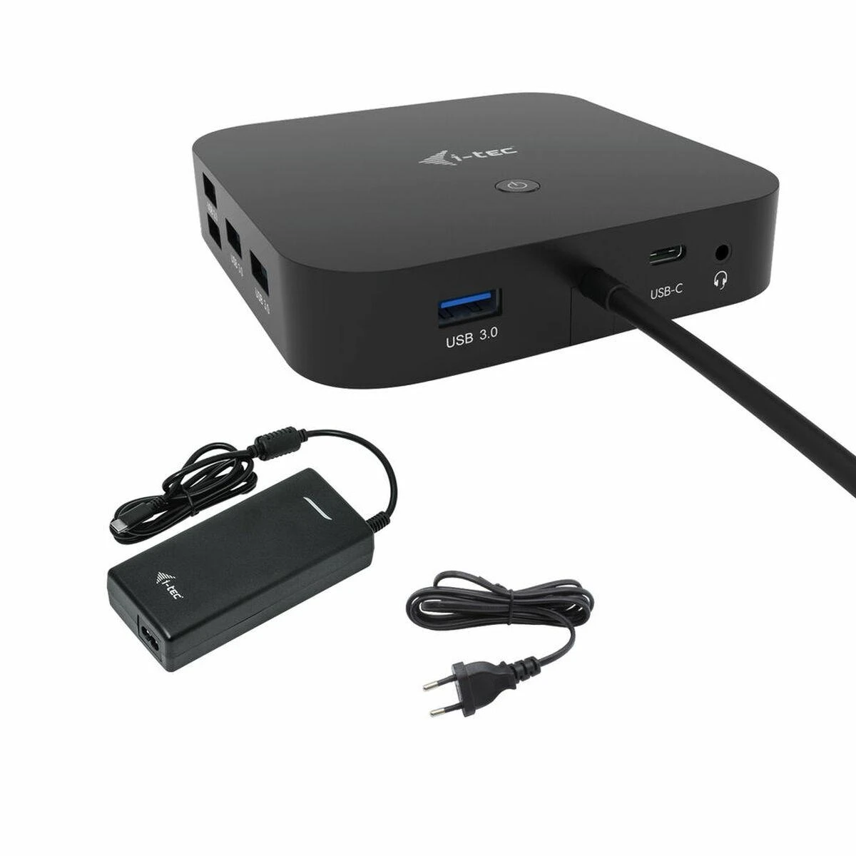 I-TEC USB-C Dual Ekranas MST DS 1x DP 1x HDMI 1xGLAN 3xUSB 3.0 2xUSB 2.0 1xUSB-C-Datei 1xGarso / mikrofono lizdas 1x100W USB-C PD + įkroviklis 112W