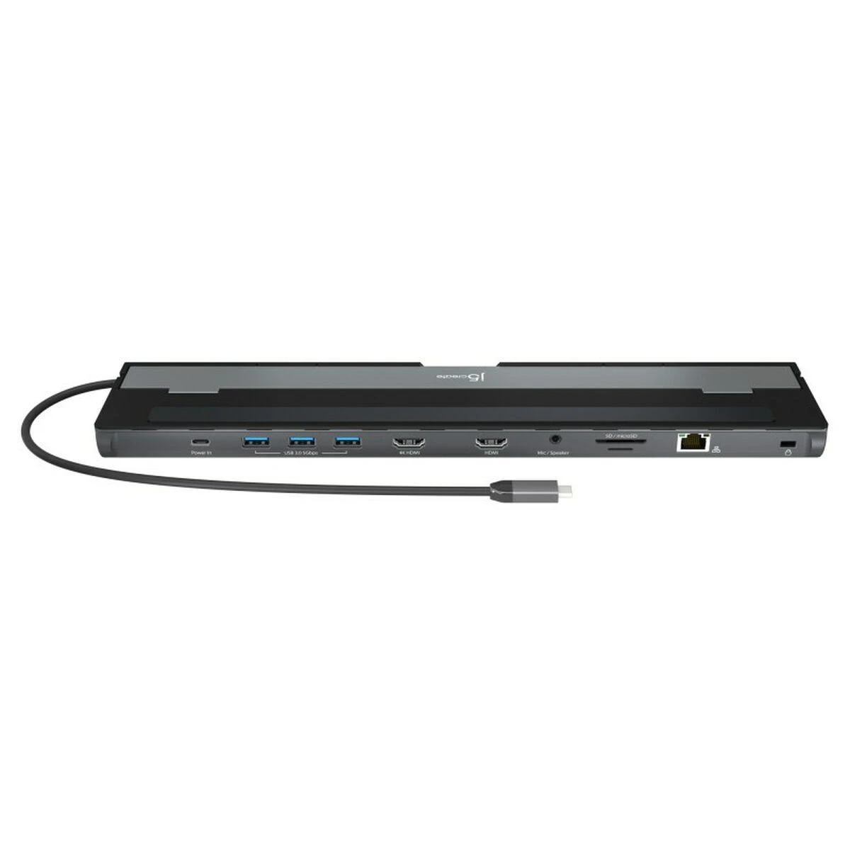 J5 Create USB-C doko stotis su jungčių skydeliu