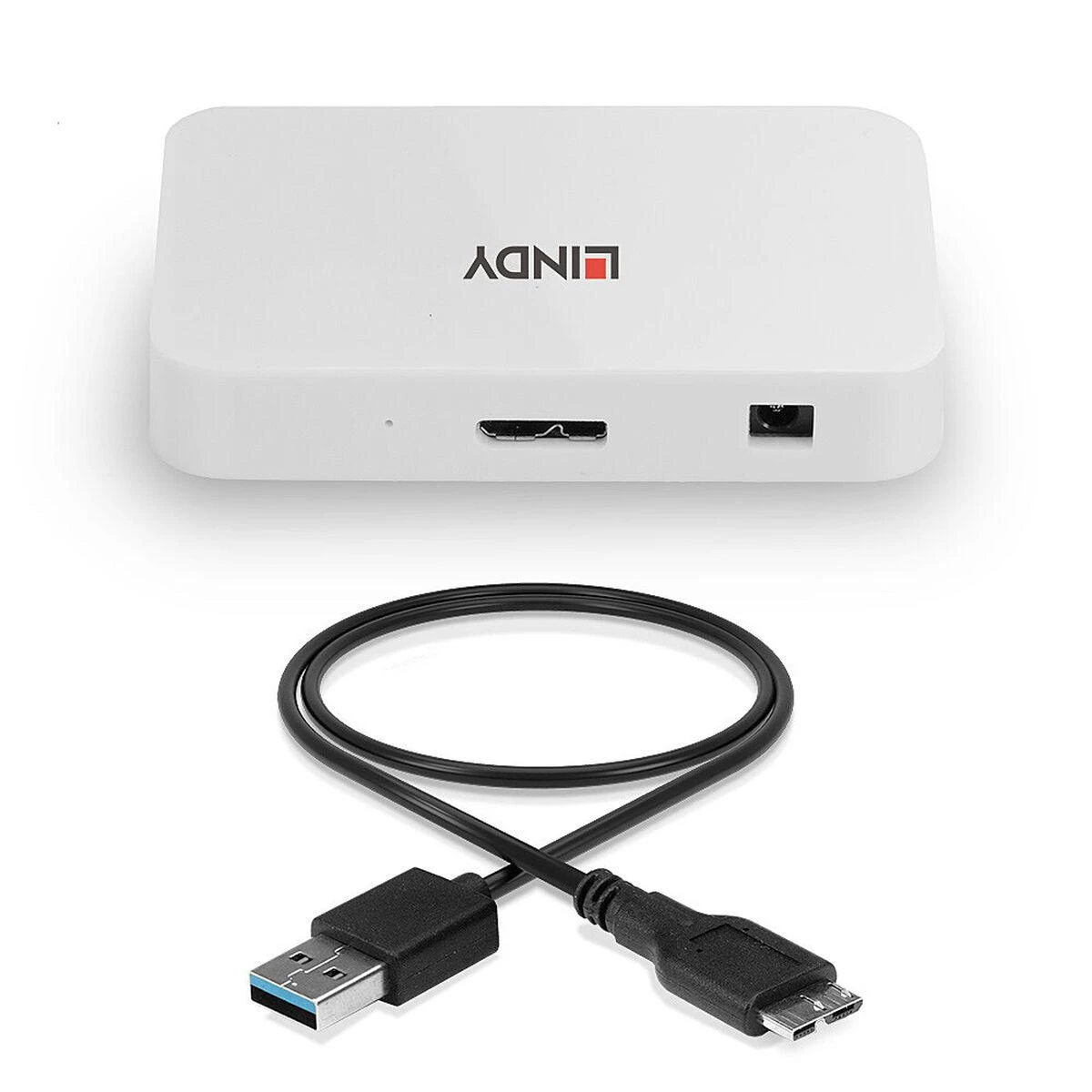 USB Hub - LINDY 4 Prievadų USB 3.0 Hub 5 Gbps su 0.5 m Kabeliu