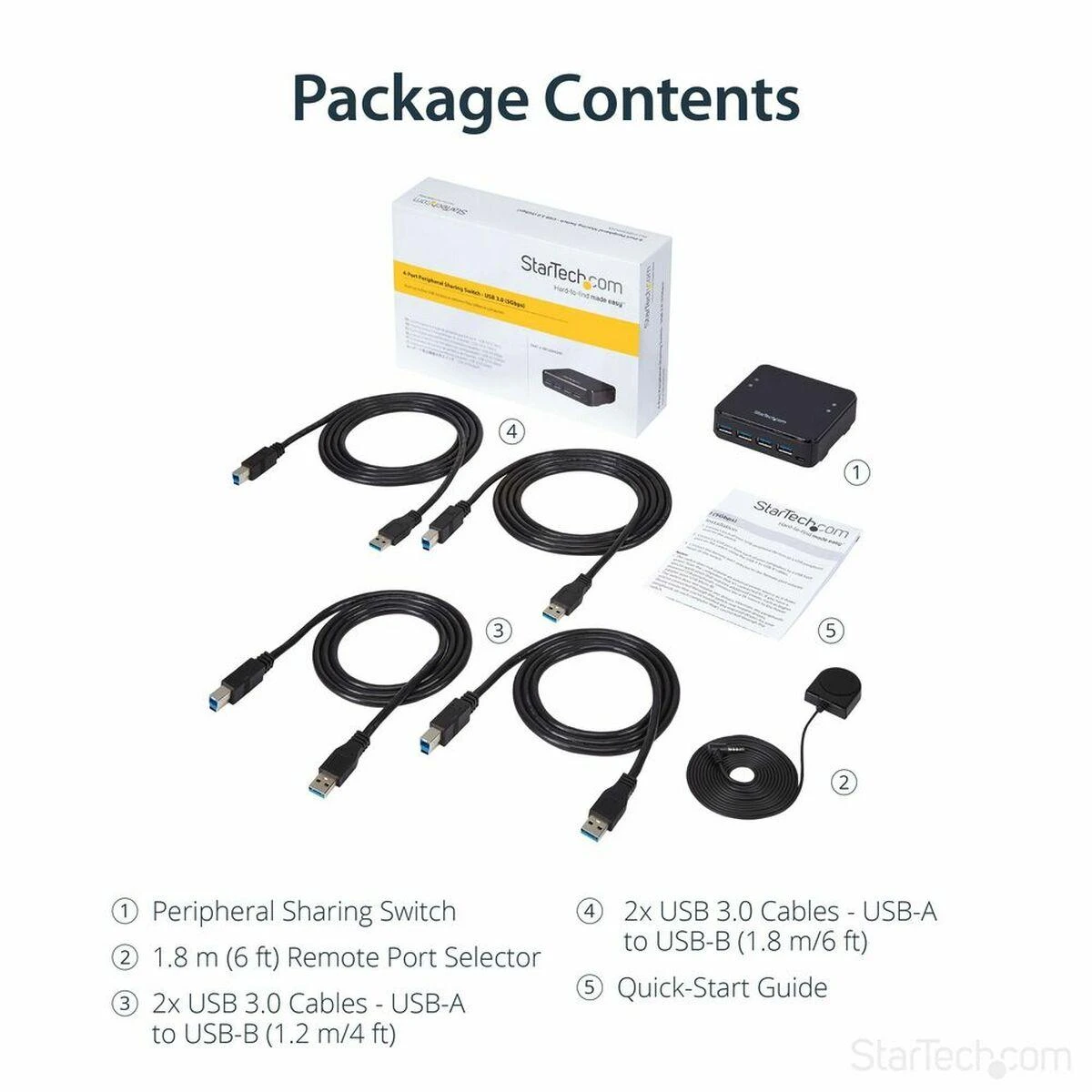 HUB USB StarTech 4x USB-B + 4x USB-A 3.0 (HBS304A24A)