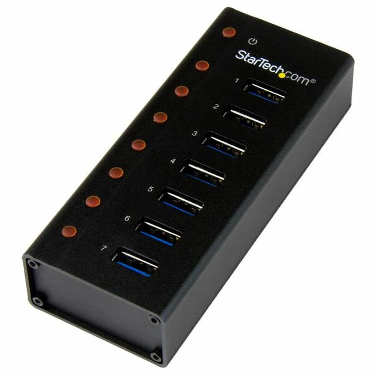 Juodas 7-ių prievadų StarTech USB 3.0 šakotuvas