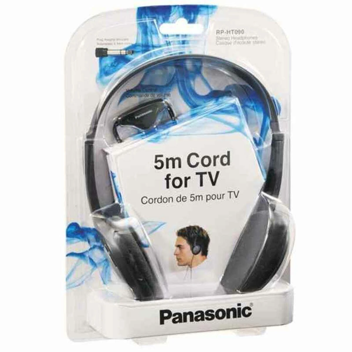 HiFi ir TV Ausinės Panasonic RP-HT090E-H su 5m laidu, pilkos