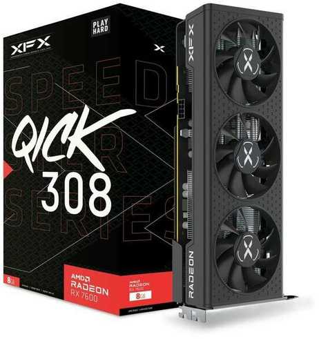 XFX SPEEDSTER QICK308 RADEON RX 7600 Juodas Gaming Grafikos plokštė with 8GB GDDR6 HDMI 3xDP AMD RDNA 3