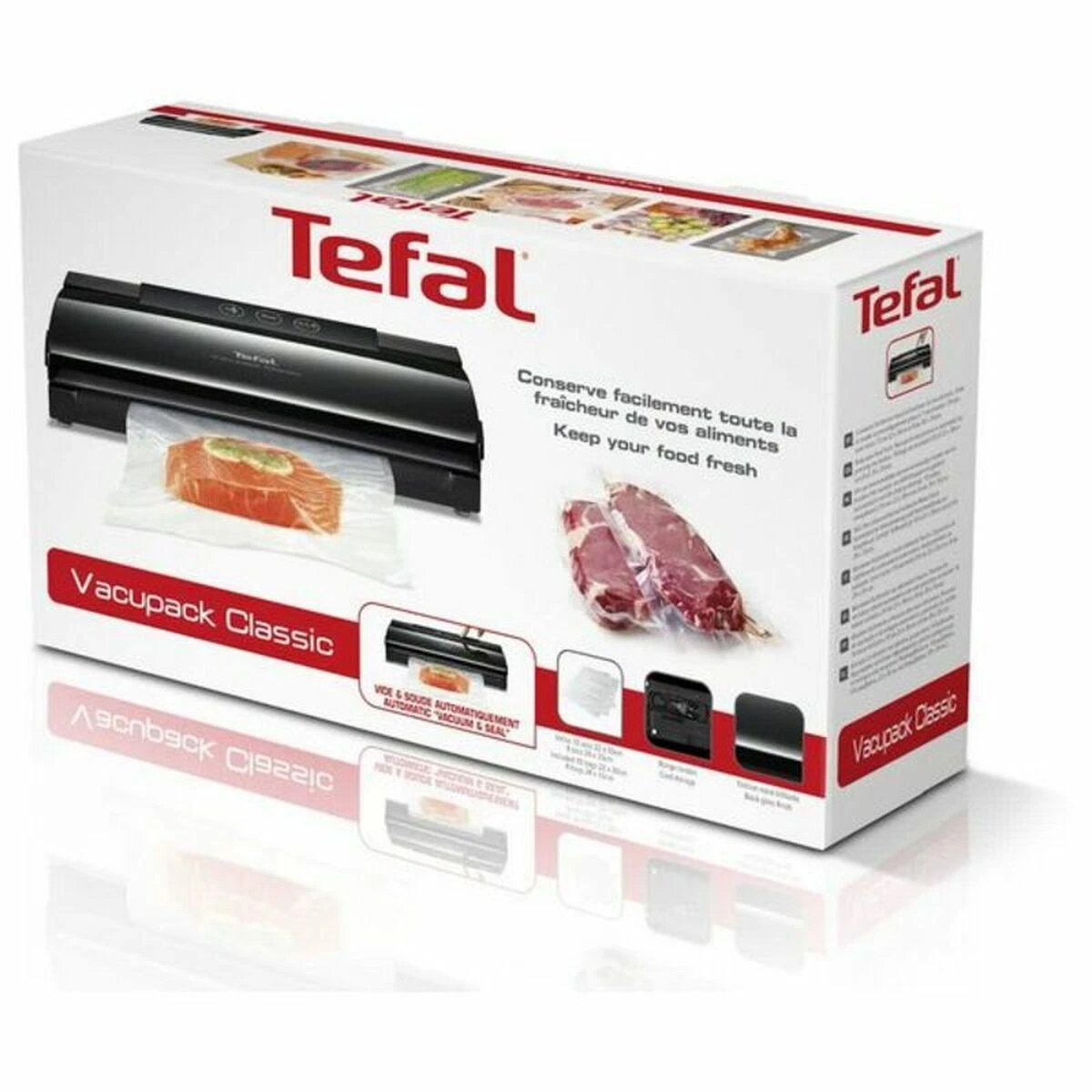 Vakuuminio pakavimo ir sandarinimo aparatas Tefal Vacupack Classic 130W Juoda