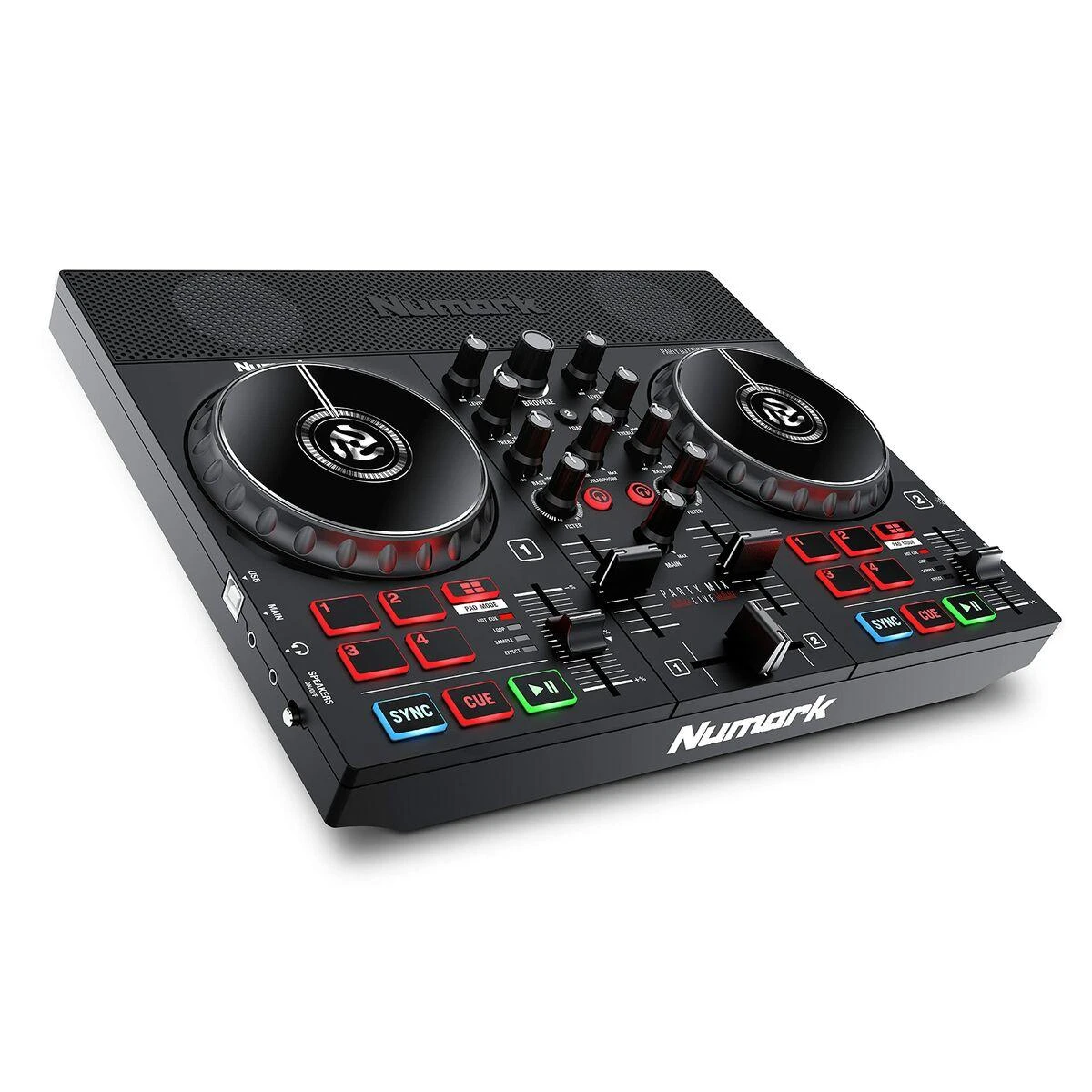 Numark Party Mix Live DJ kontroleris su integruotu LED apšvietimu ir garsiakalbiais