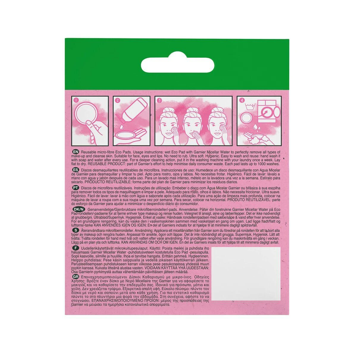 Garnier Skin Naturals Micellar Reusable Eco Pads Cleansiing Pads moterims, 3 pc