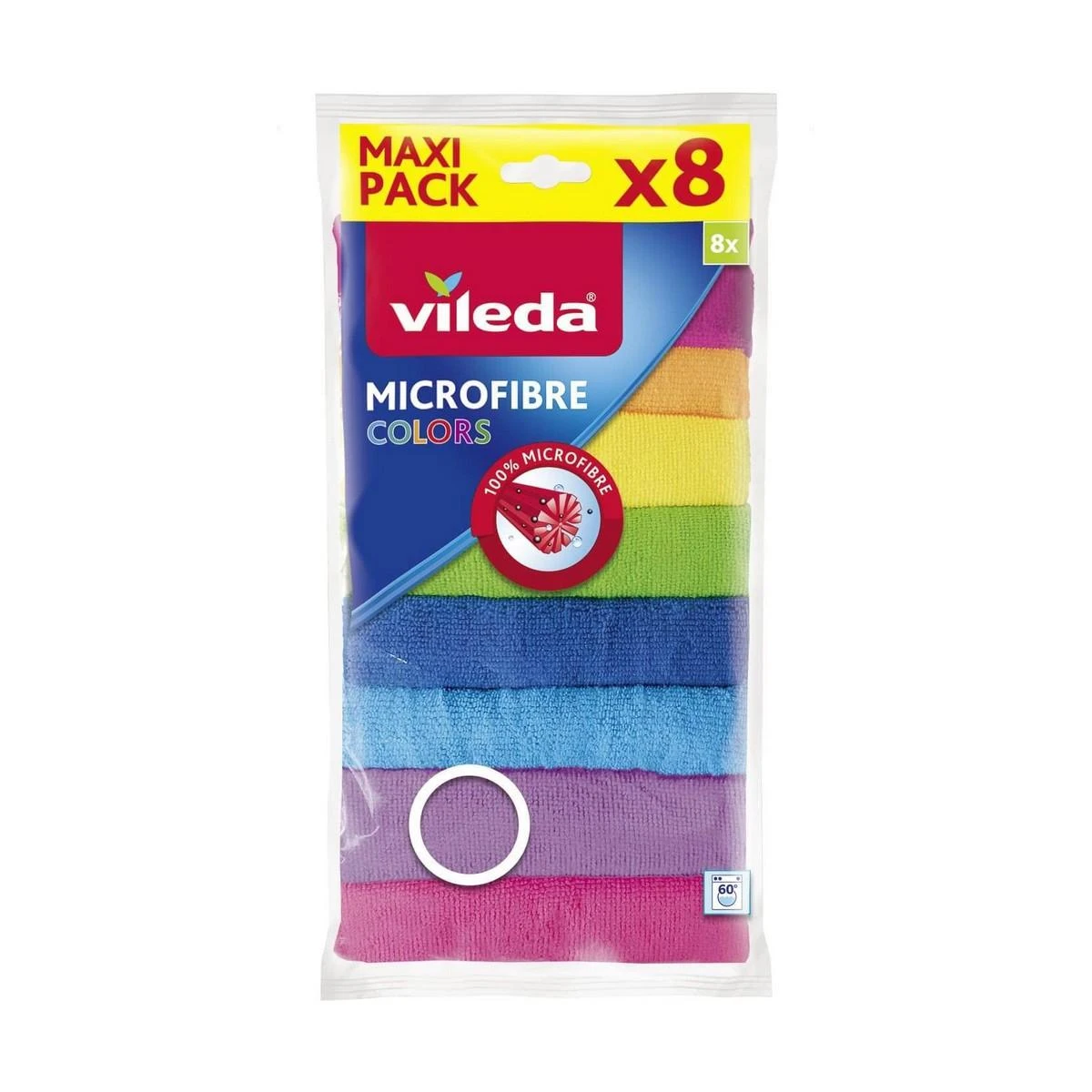 Mikropluošto šluostės VILEDA Microfibre Colors, 8 vnt.