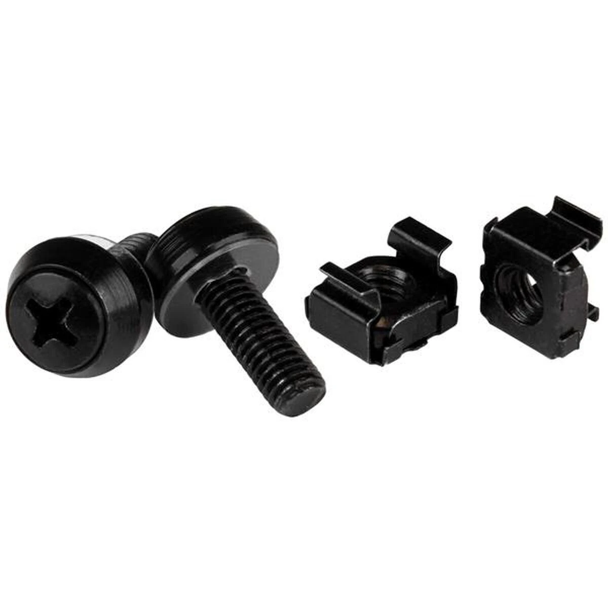 StarTech Rinkinys varžtai M6 x 12mm/poveržlės/veržlės - 50 komplektų. Juoda (CABSCREWM6B)