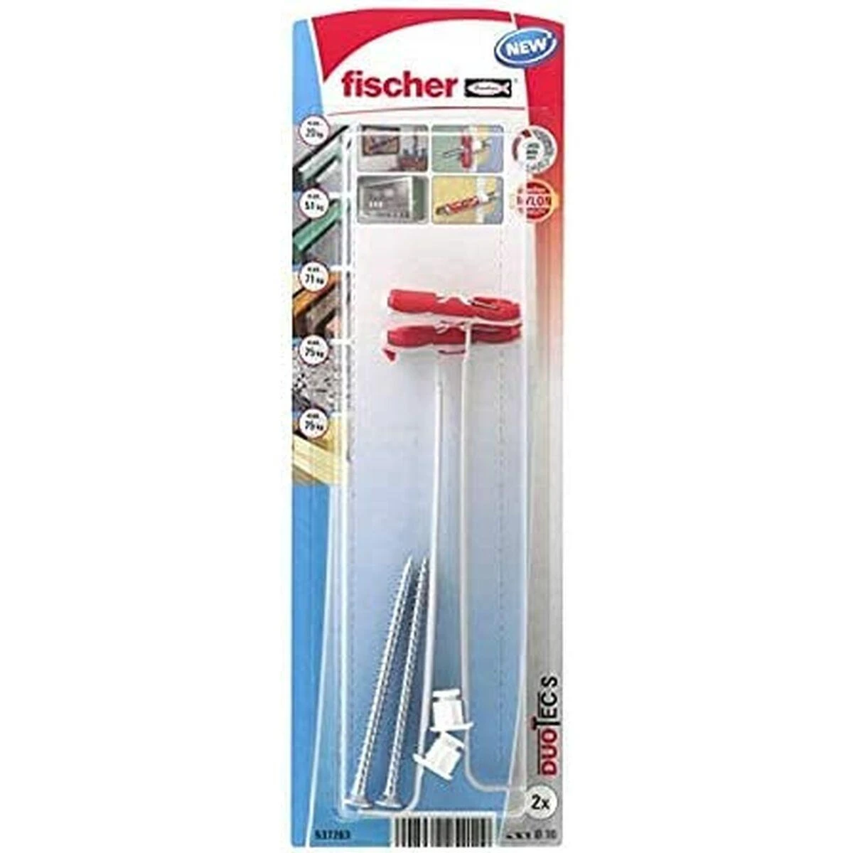 Kaištis Fischer DuoTec, 39 mm x 10 mm, 2 vnt.