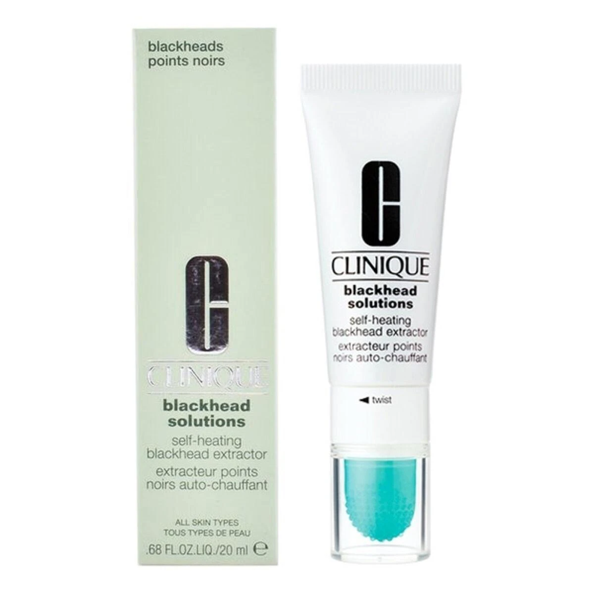 „Clinique Blackhead Solutions“ savaime šildantis inkštirų šalinimo skystis, 20 ml