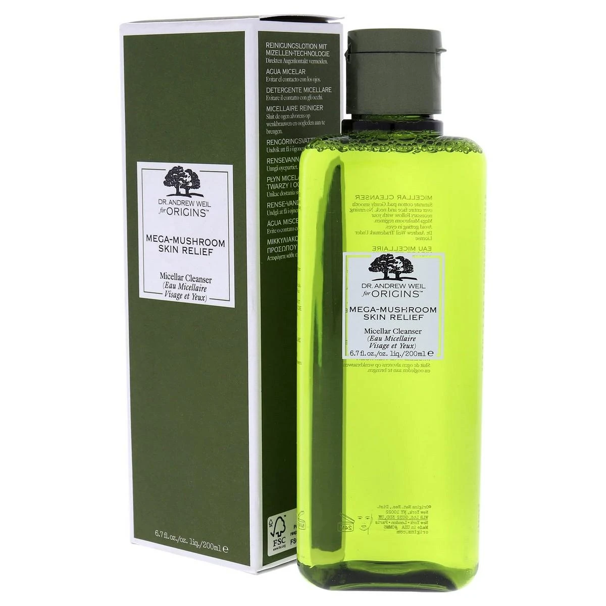 Origins Dr. Andrew Weil for Origins™ Mega-Mushroom Micellar Valiklis valomasis micelinis vanduo, 200 ml