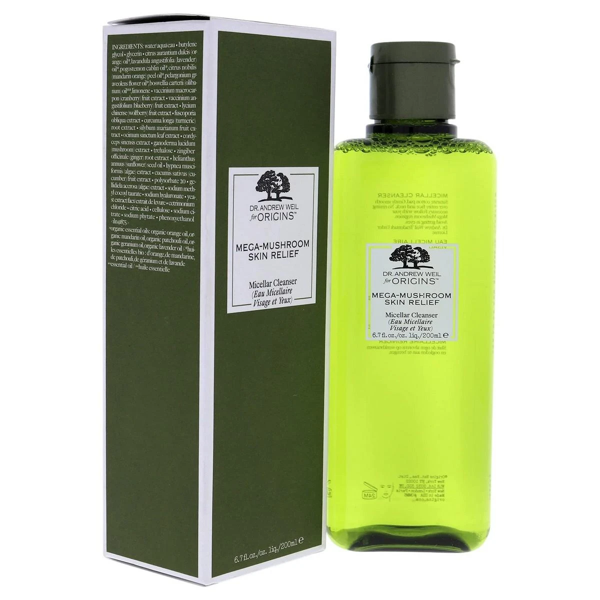 Origins Dr. Andrew Weil for Origins™ Mega-Mushroom Micellar Valiklis valomasis micelinis vanduo, 200 ml