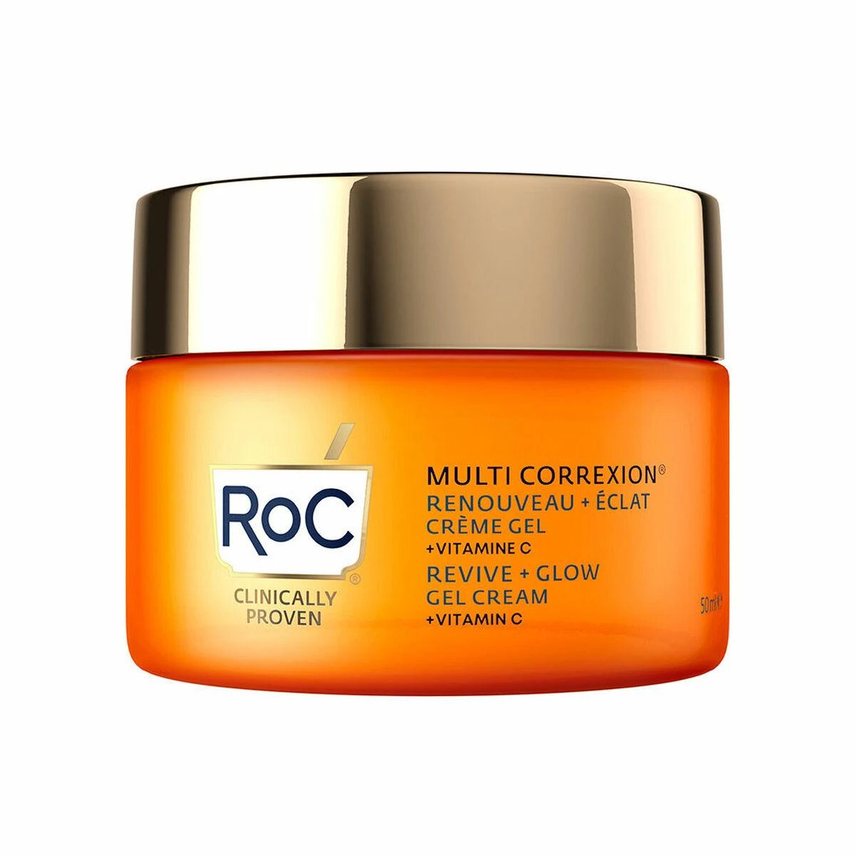ROC Multi Correxion Revive & Glow Gel Kreminis spindesio suteikiantis gelinis kremas veidui, 50 ml