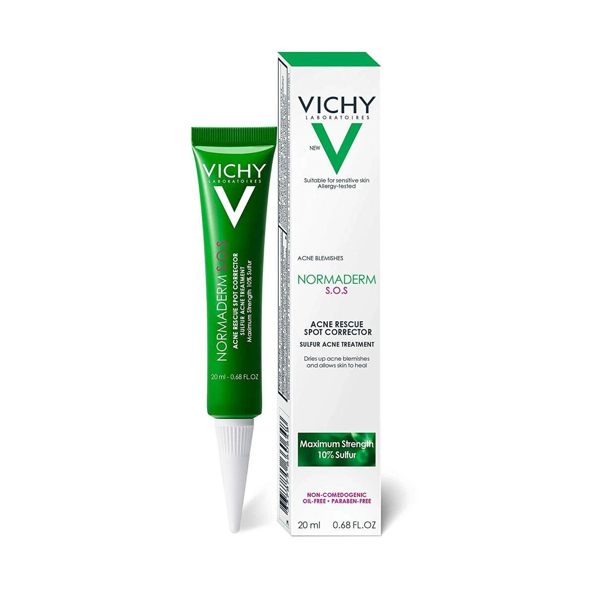 Vichy Normaderm S.O.S Acne Rescue Spot Corrector Kreminis naktinis kremas nuo spuogų, 20 ml