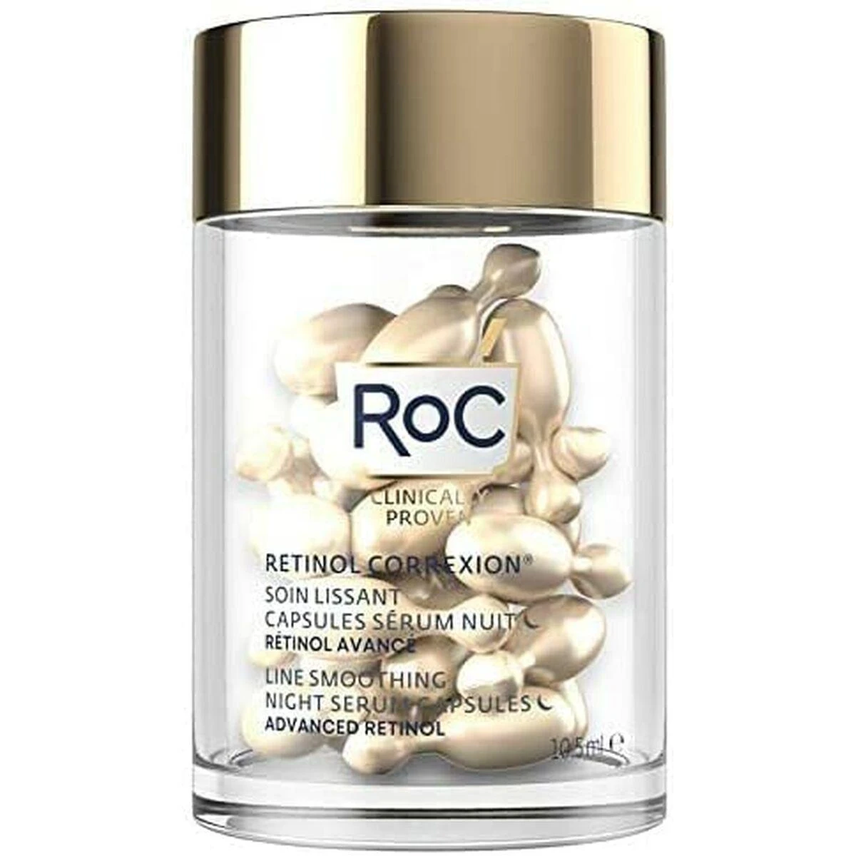 ROC Retinol Correxion Line Smoothing Night Serum glotninančios naktinės veido serumo kapsulės, 10.5 ml