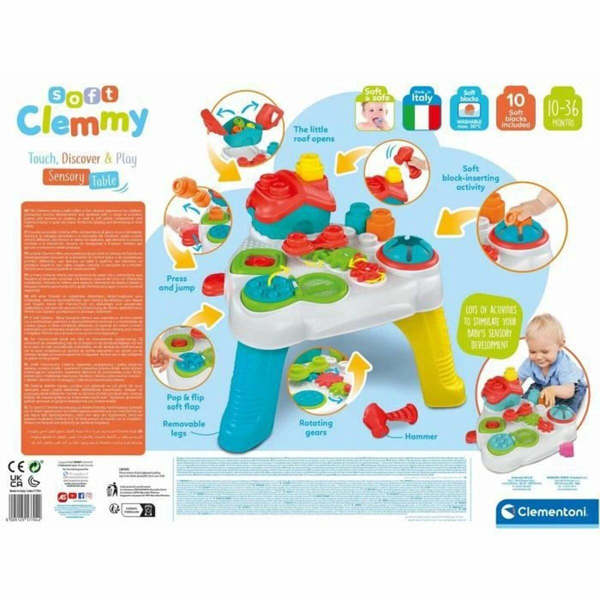 Clementoni kūdikio stalas "TOUCH, DISCOVER &amp; PLAY SENSORY TABLE"