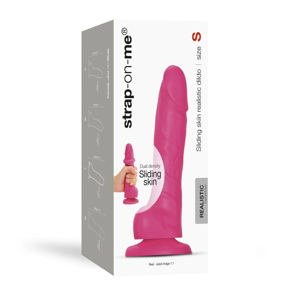 Strap-On-Me – slenkanti oda tikroviška dildo Fuchsia M