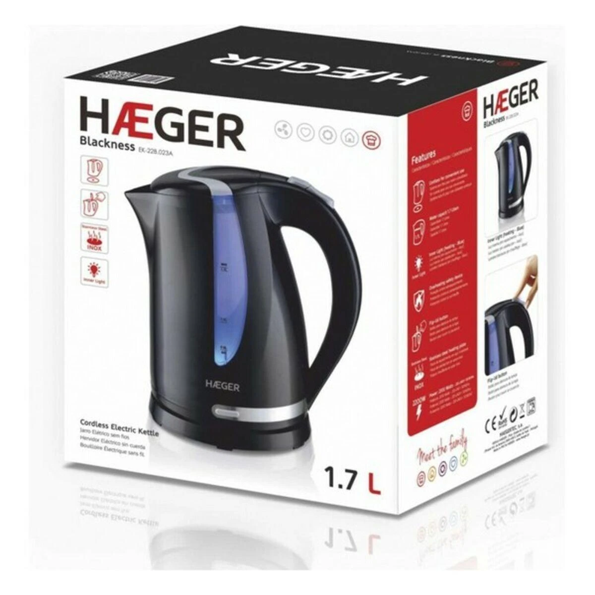 Virdulys Haeger Blackness Juodas