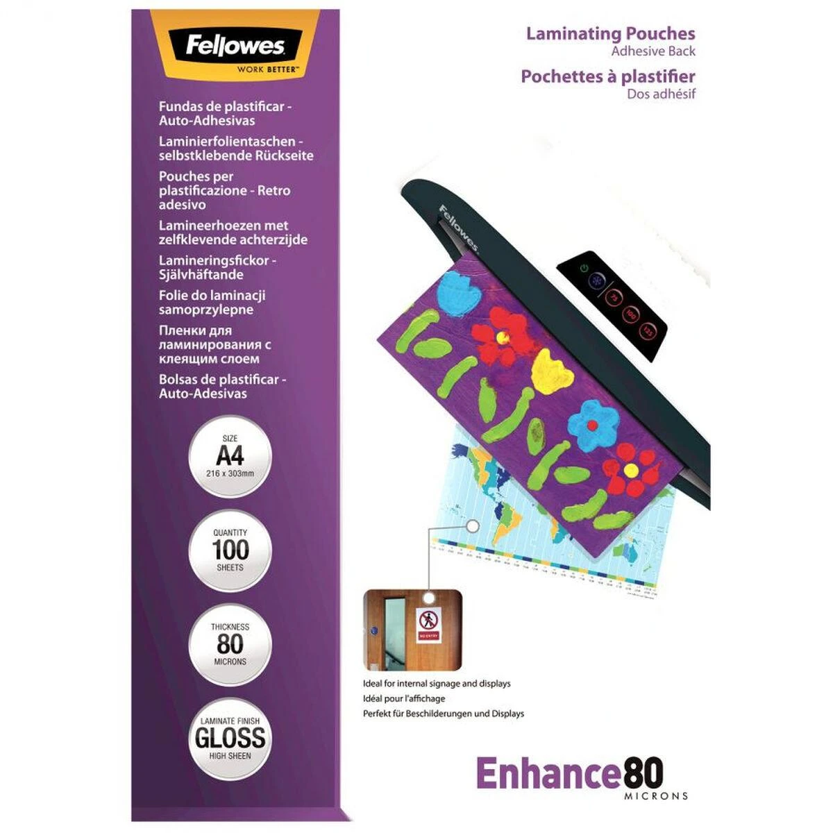 Fellowes LAMINATORIAUS KOMŠELIO KLIJAUS NUGARĖ/A4 80 100 Vnt. 5302202 BIUDŽIAI