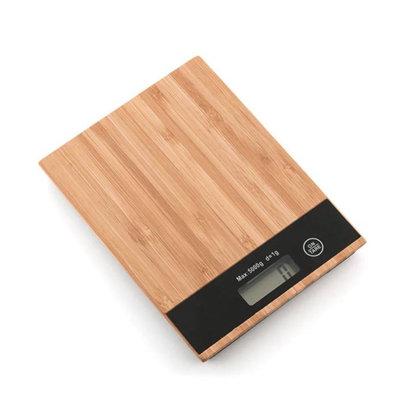 Excellent Houseware Virtuvinės svarstyklės elektroniczna płaska bambusowa 5kg