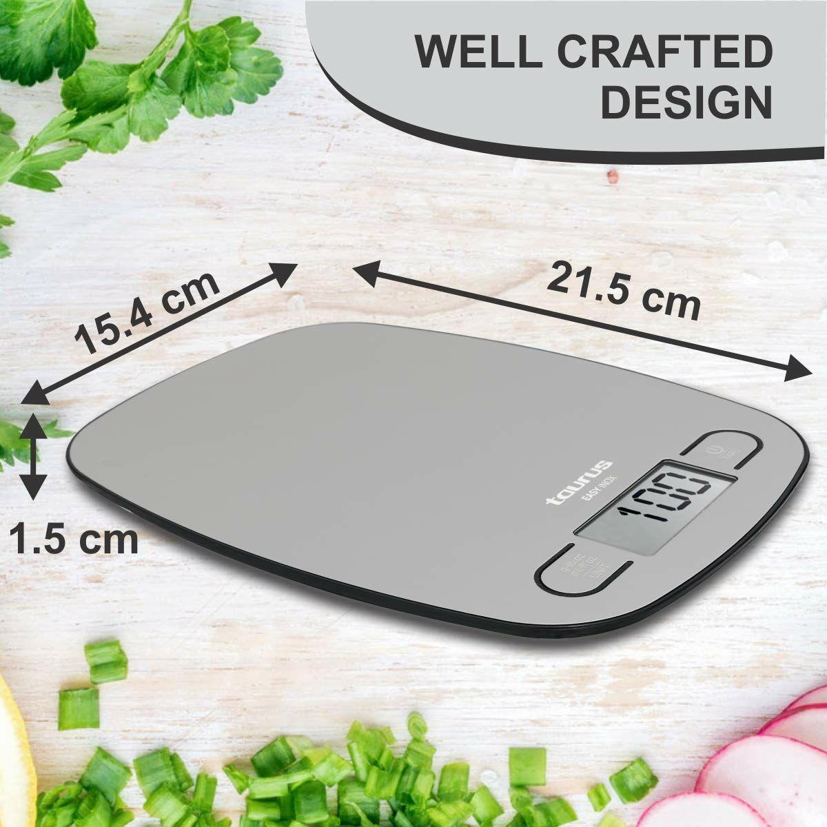 Virtuvinės svarstyklės Taurus EASY INOX, sveria iki 5kg