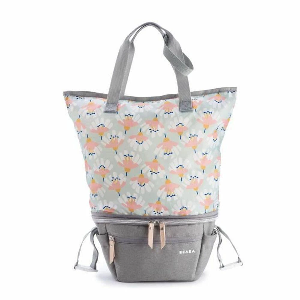 Beaba vežimėlio krepšys-mamos rankinė 2in1, POP UP TROLLER BAG BIARRITZ HEATHER, pilka