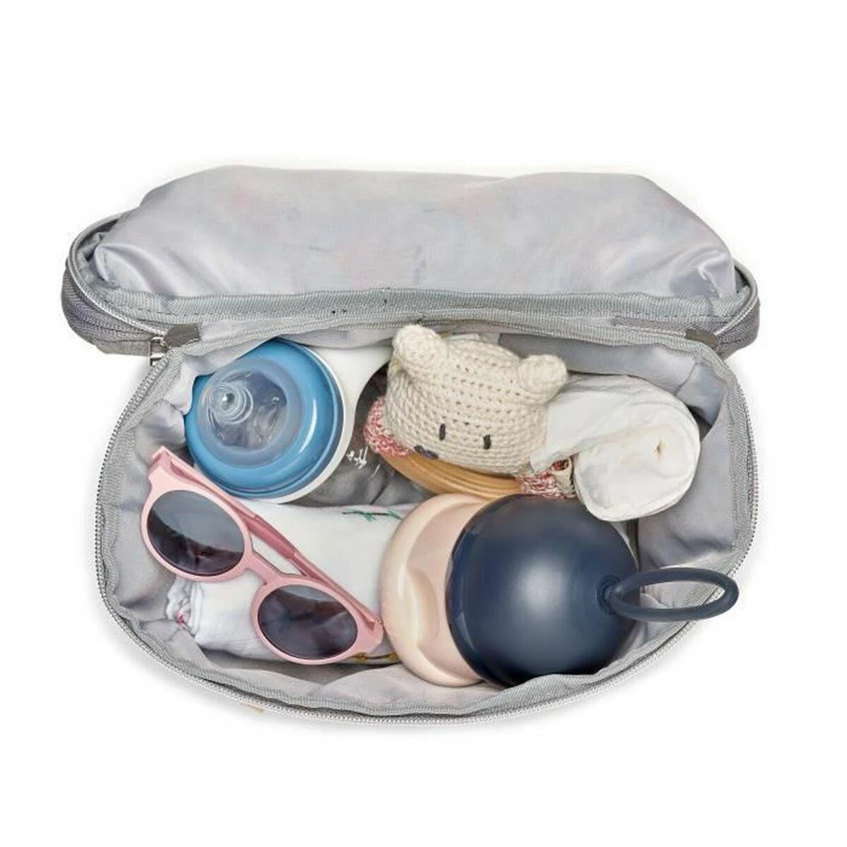 Beaba vežimėlio krepšys-mamos rankinė 2in1, POP UP TROLLER BAG BIARRITZ HEATHER, pilka