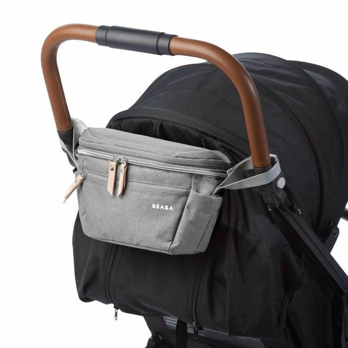 Beaba vežimėlio krepšys-mamos rankinė 2in1, POP UP TROLLER BAG BIARRITZ HEATHER, pilka