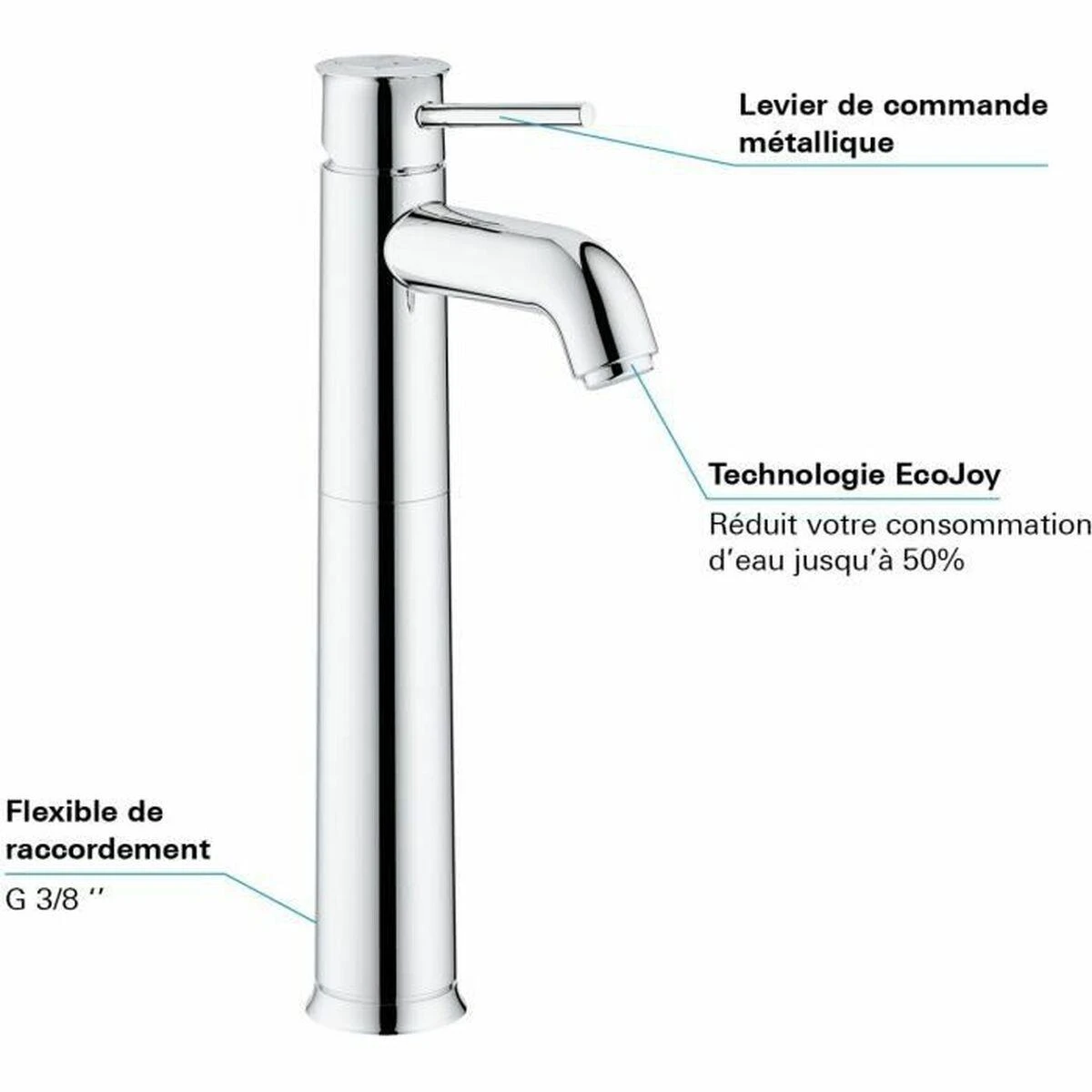 Grohe izlietnes maisītājs Start Classic XL, ar push-open, hroms