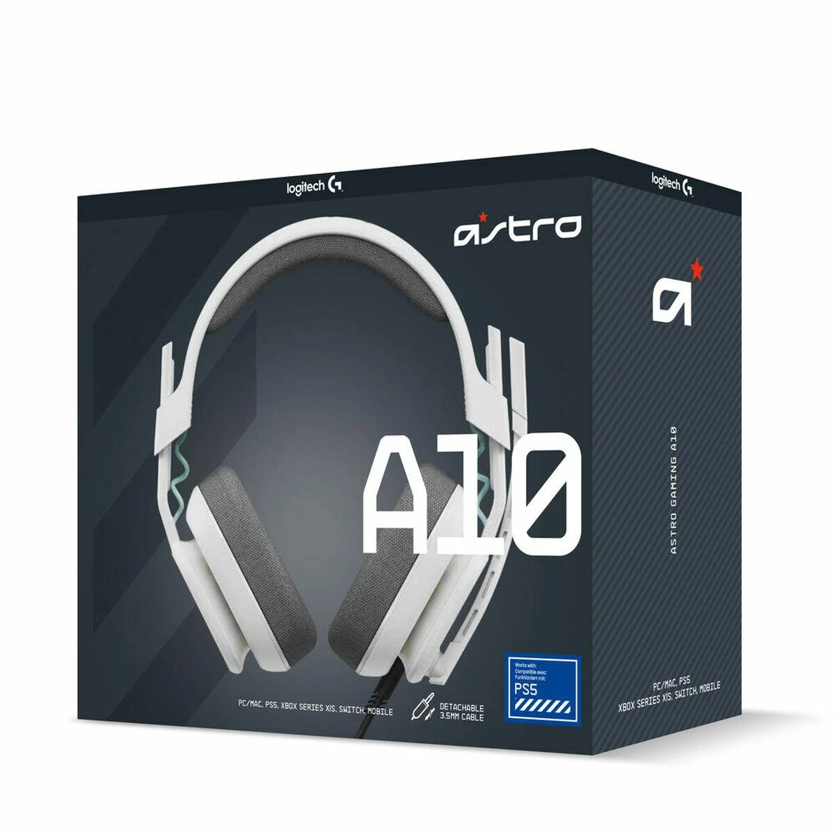 Logitech Astro Gaming A10 Gen 2 Ausinės full size su laidu 3.5 mm jack baltas/PS