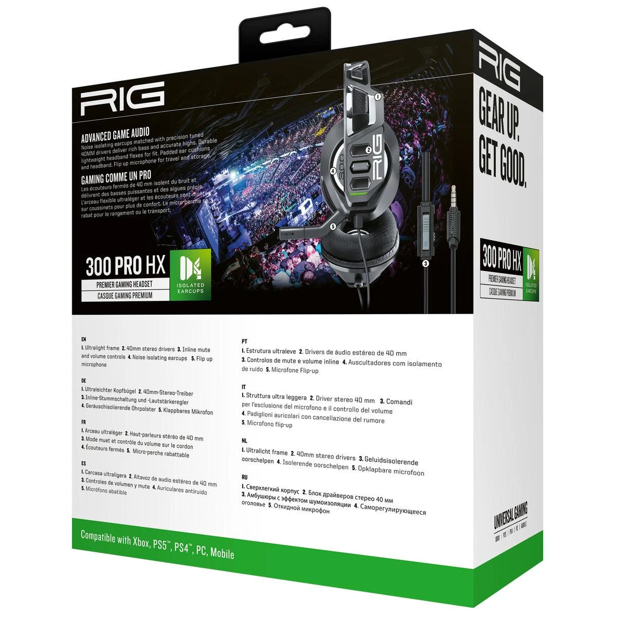 Nacon RIG 300 Pro HX dėžutės galinė pusė